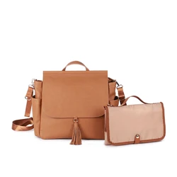 Low MOQ PU Diaper Bag Backpack with Changing Station Diaper Bags for Baby Boys Girl Diaper Bag changing Mat Pad for Mommy