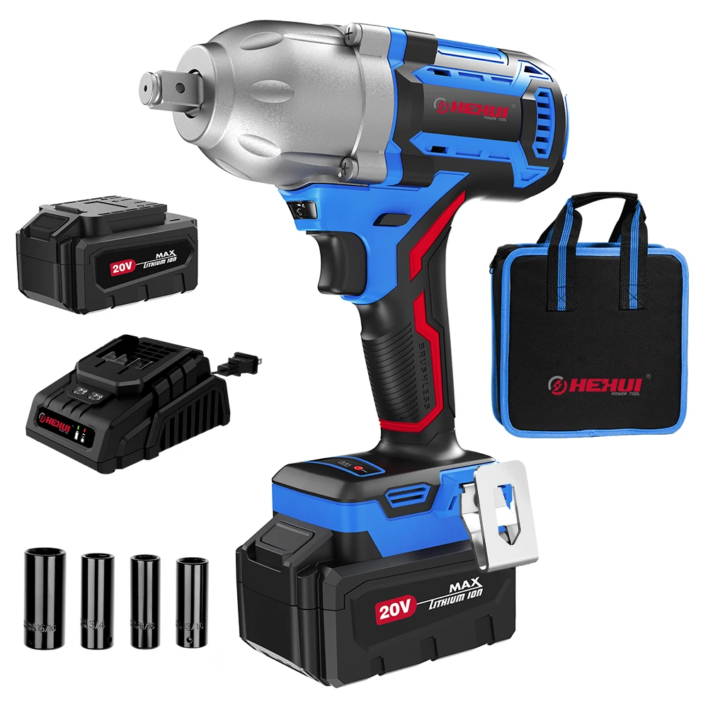 Hehui Customized 20V Air Impact Wrench Cordless Max Torque 600Nm Brushless Impact Wrench