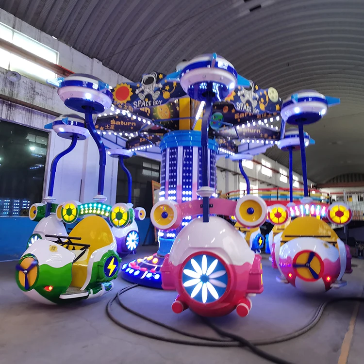 Popular commercial customized kiddie amusement park rides travel through space flying car ride for sale