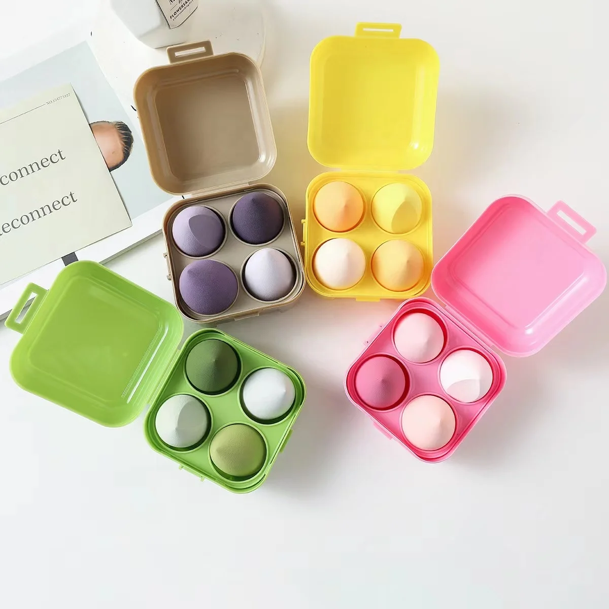 Sponge Recycle Cosmetic Egg Colors Private Label Fine and Smooth Soft Make up Beauty Kit
