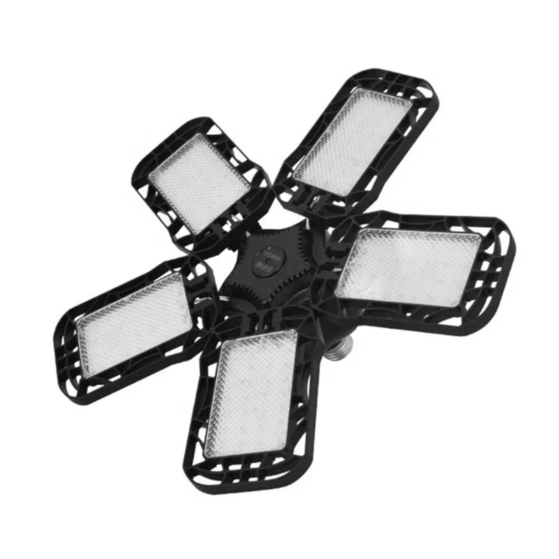 E27 B22 75W Foldable LED Ceiling Foldable Fan Blade Light Deformable led Garage High Bay Light For Warehouse Workshop