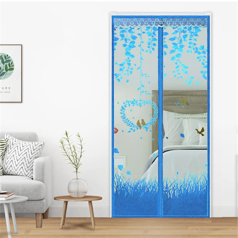 Crypto polyester mosquito curtain magnetic printed mosquito net screen door summer mosquito screen