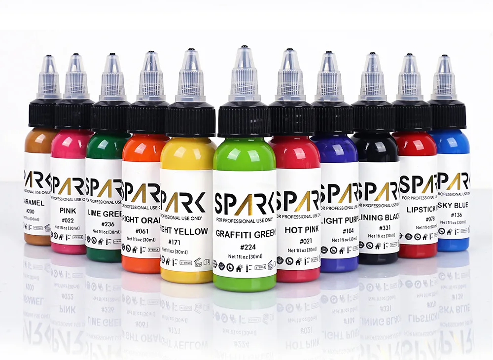 Spark Tattoo Ink 1OZ Newest Professional High Quality Permanent Makeup Body Microblading Easy Coloring Tattoo Inks
