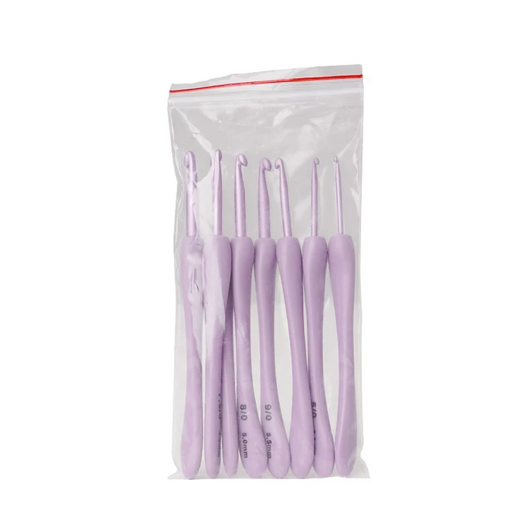 8Pcs/set Purple Crochet Hooks Set Craft Crochet Weaving Knitting Needles Hooks For Sewing Crafts Stitching 2.5-6.0mm
