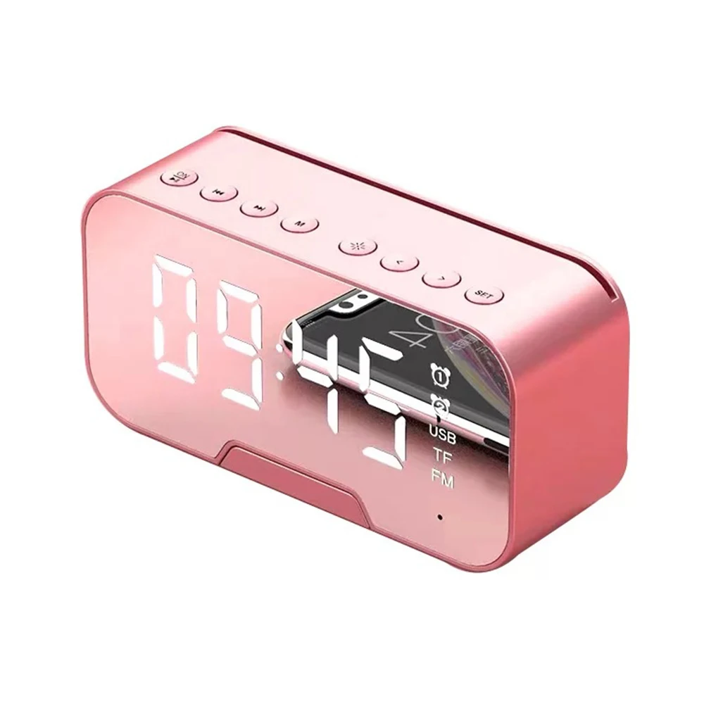 Hot Selling Custom Clock Digital Blueteeth Speaker Clock Usb Led Mirror Alarm Table Modern Digital Led Clock Display