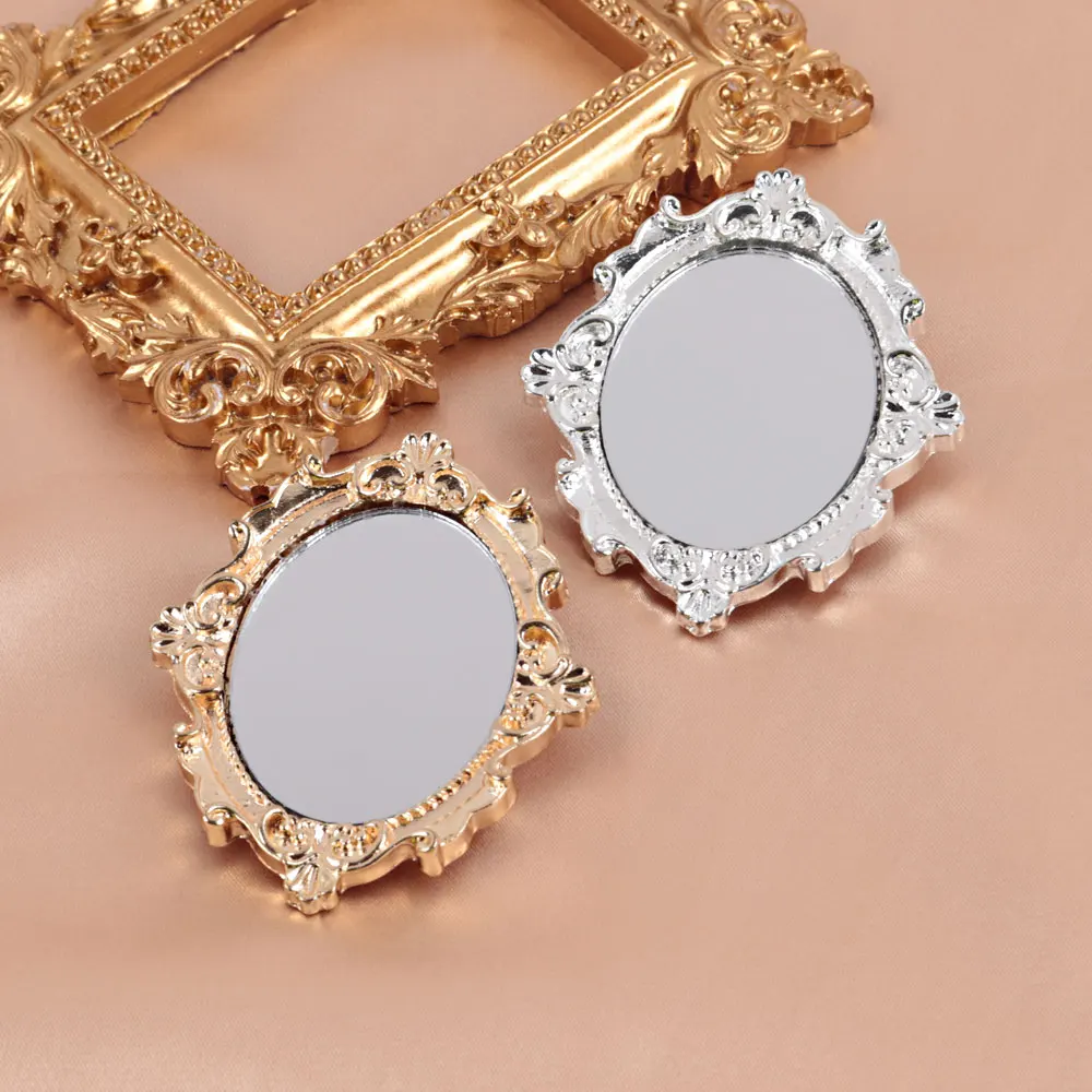 Hot Selling Fashion High Fairy Tale Golden Silver Princess Magic Mirror Unique Best Friend Mirror Brooch For Women
