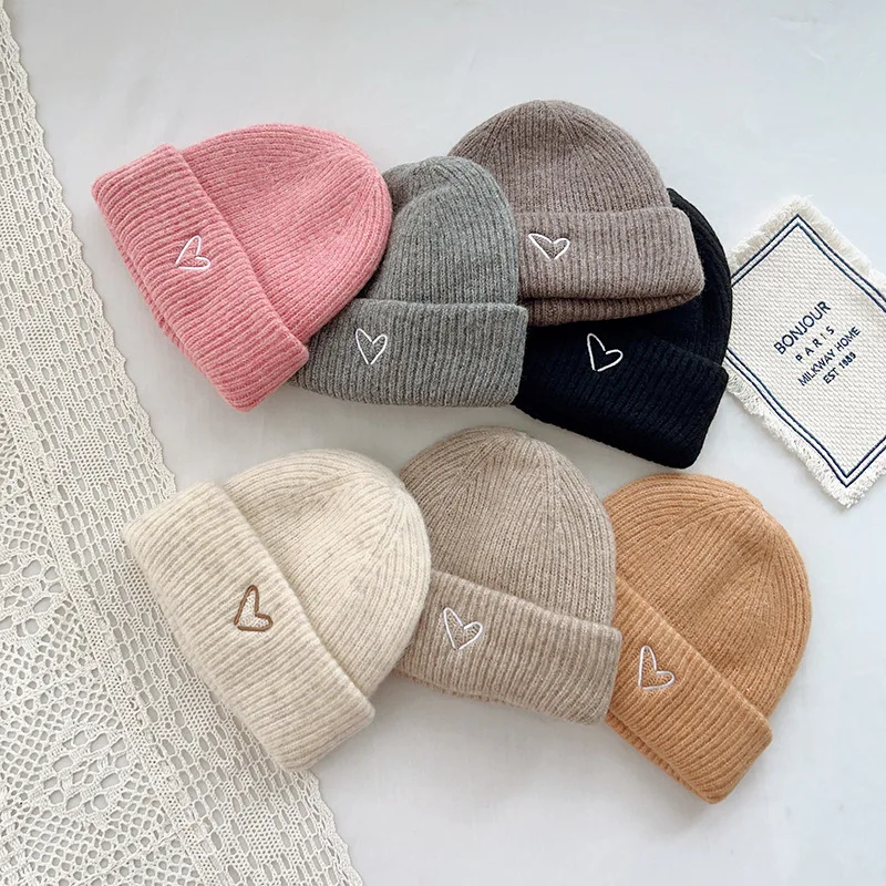 Autumn and winter solid color knitted scarf baby coffee color soft waxy bib boys and girls children Knitting Hat Scarf set