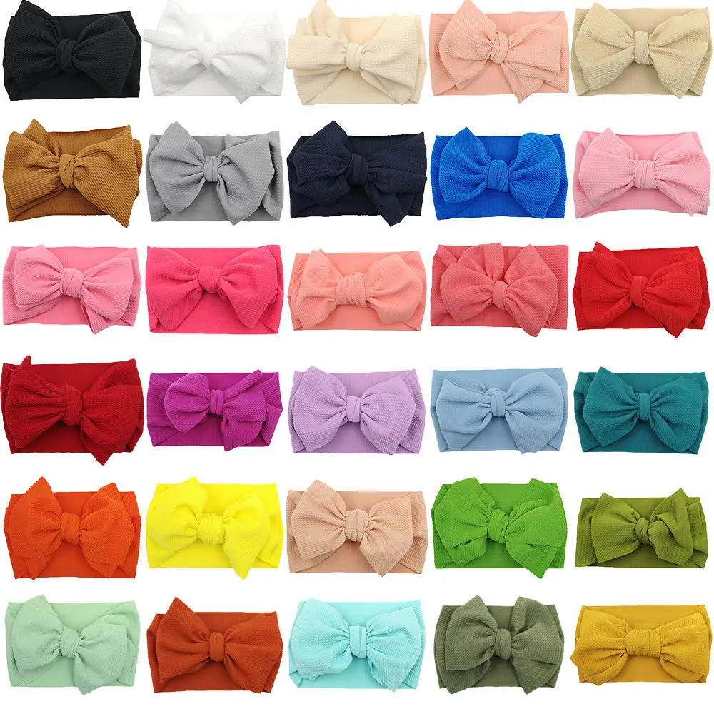 2022 Wide Turban Kids Headwear Baby Hair Accessories Big Bows Newborn Baby Girl Headbands for Baby