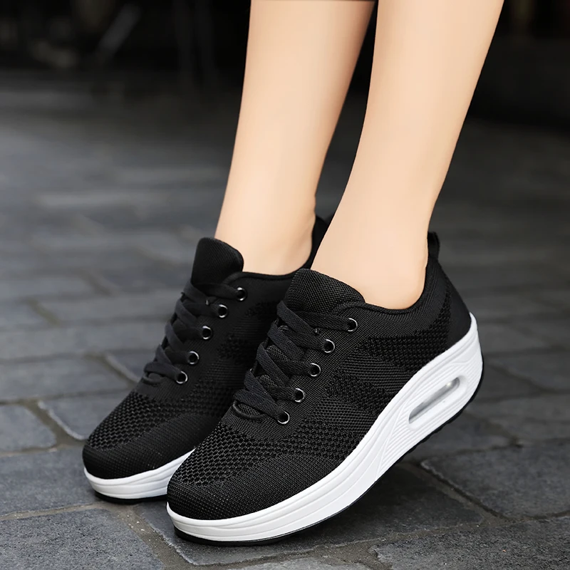 Новая модная женская обувь на толстой подошве, Повседневная сетчатая дышащая женская обувь, Zapatillas Mujer