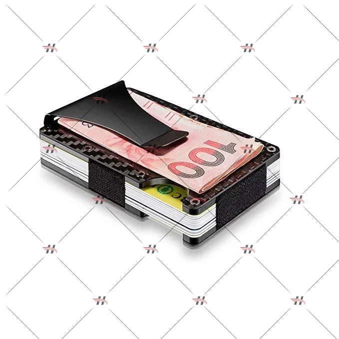  2021 New Design RFID Blocking Minimalist Metal Wallet Slim Carbon Fiber Card
