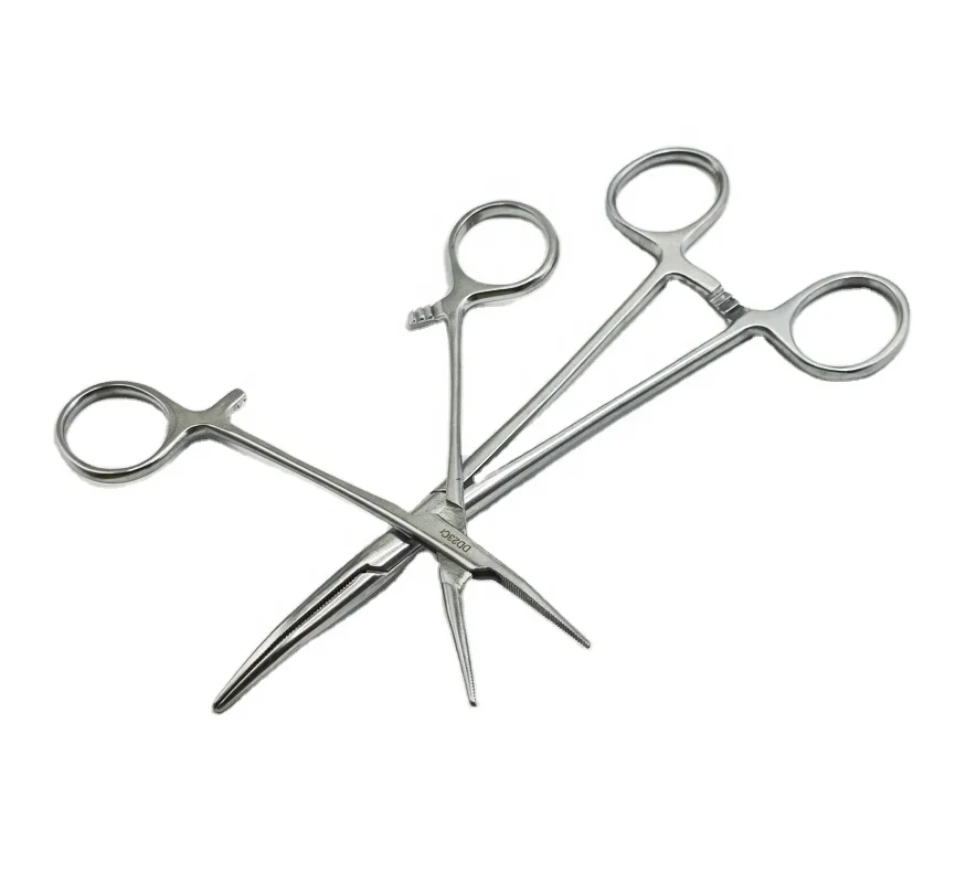 Made of Steel and Metal Dressing Forceps Curved Medical Device Complete Range Hemostat Forceps Locking Tweezers Clamp Curve