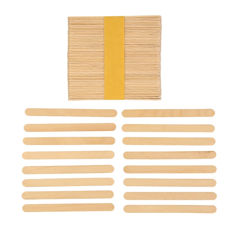 Eco-Friendly  114mm Wooden Ice Lolly Pop Sticks for Ice Cream round