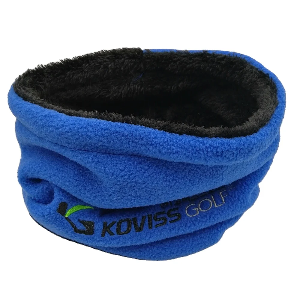 winter warm fleece neck warmer with embroidery logo