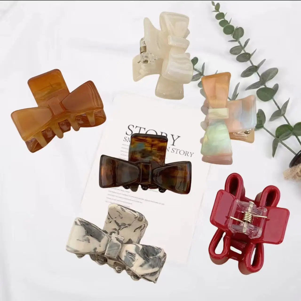 Exquisite Butterfly Knot Hair Claw Clip New Style Elegant Acetate Hair Claw for Ladies and Girls Small and Cute