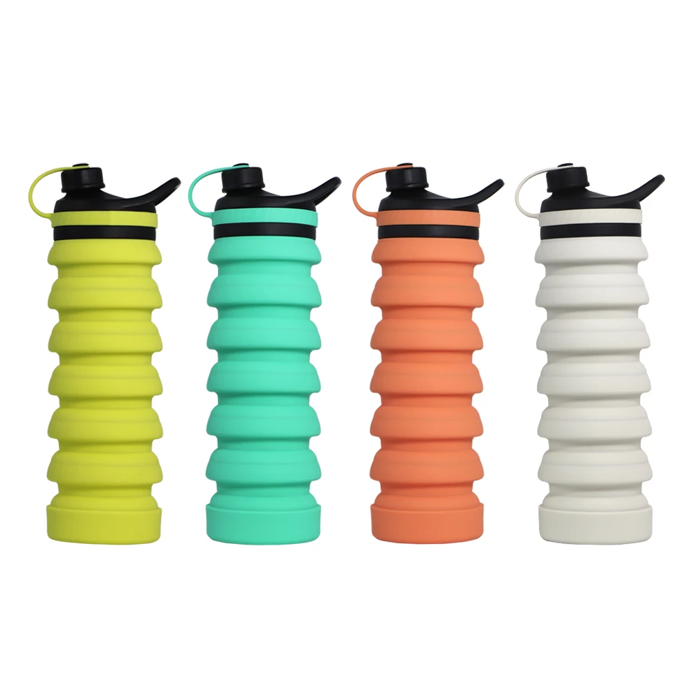 Customized Logo ECO BPA Free Smart Cold Bike Drinking Plastic Silicone Foldable Sports Collapsible Water Bottle