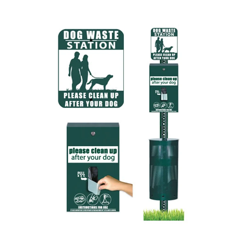 High Quality Pet Waste Station with pet waste bags Outdoor Waste Bin For Dog Poop Trash Can