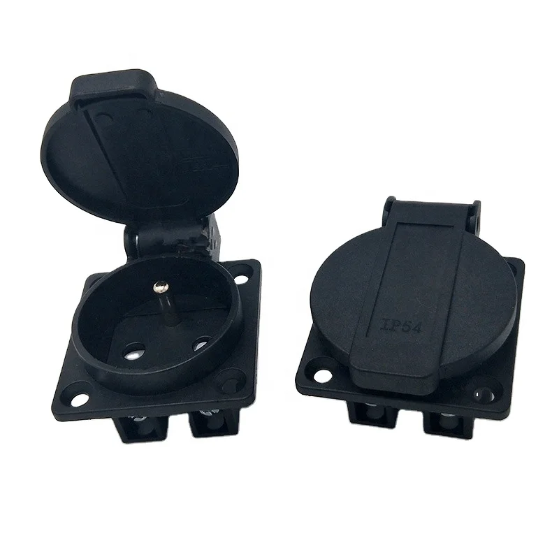 IP54 220v 250v 16A 2P+T 2pin  Belgian Wall Panel French Waterproof socket