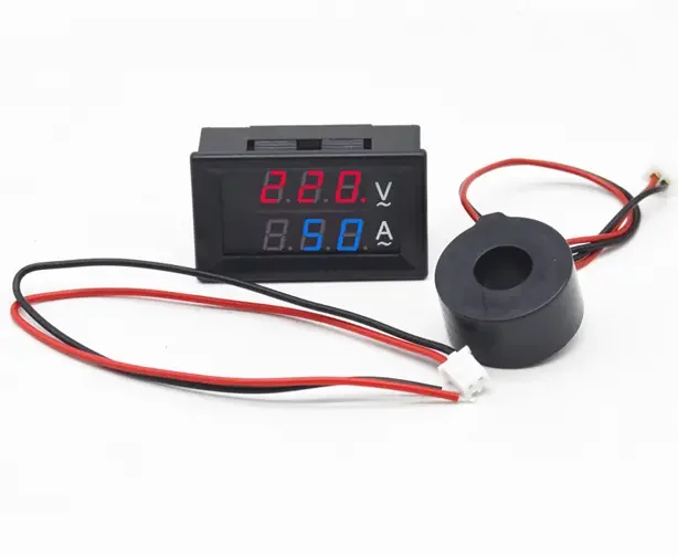 AC 50-500V Digital LCD Voltmeter Ammeter 10A 50A 220V Voltage Current Meter Tester Detector Dual Digital Voltmeter