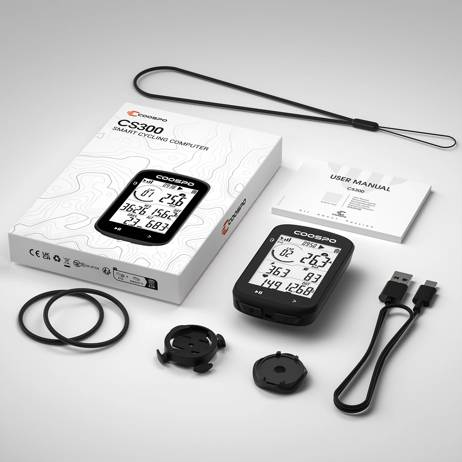 COOSPO CS300 Bluetooth and ANT+ Smart GPS Bike Computer for Road Bike Cycling