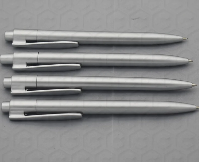 Can print logo grey silver color ballpoint pen for hotel