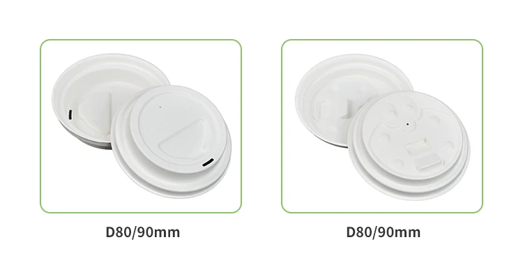 Eco friendly biodegradable compostable disposable 360ml 480ml 8 12 16oz sugarcane bagasse pulp plant water coffee paper cup lid