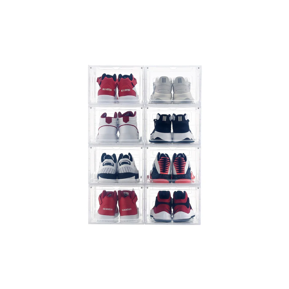 Drop Front Shoe Box Clear Sneaker Shoe Storage Box
