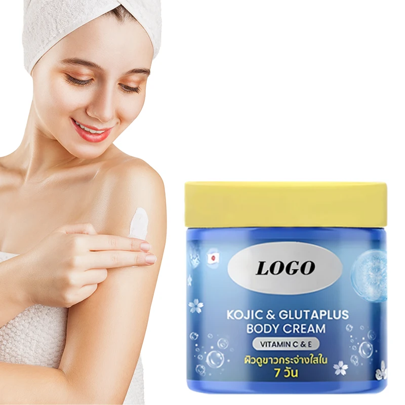 Gentle and long-lasting moisturizer hydrates all day to repair sunburned skin kojic glutathione vitamin e body cream packaging