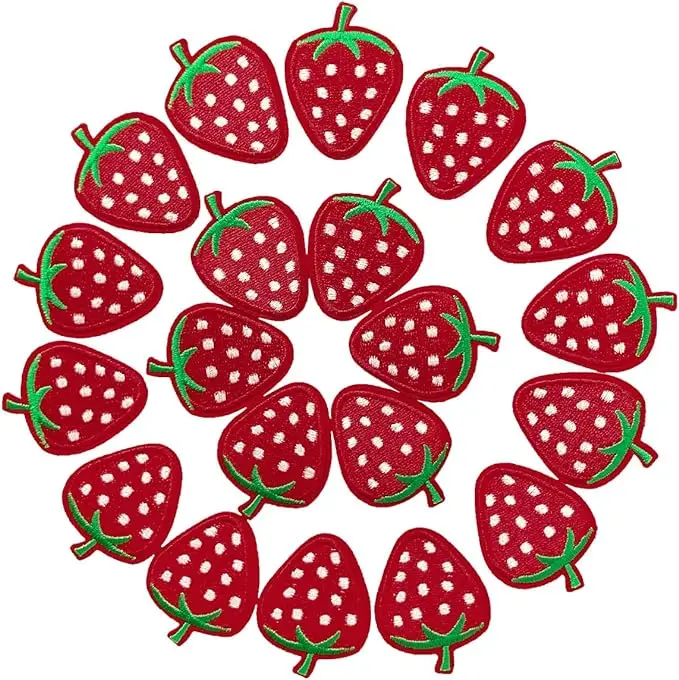 Strawberry Iron on Patch, Embroidered Sew on Iron on Patch Applique for Clothes Dress Hat Jeans DIY Accessories