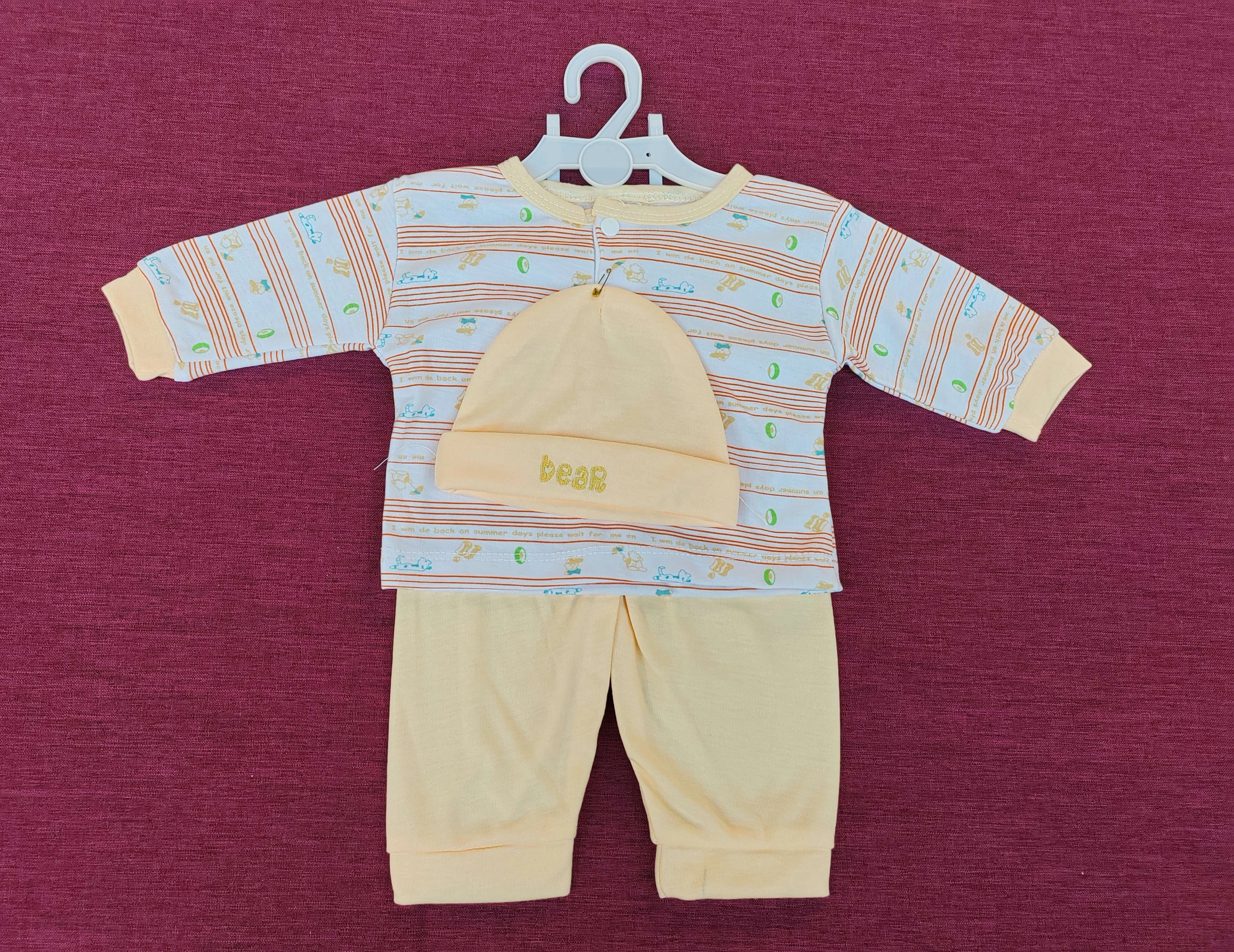 Newborn Baby clothes Sets spring Autumn Sleeve Knitted Cotton Tops Boys Girls 3 Pieces Baby Clothing Quantity OEM