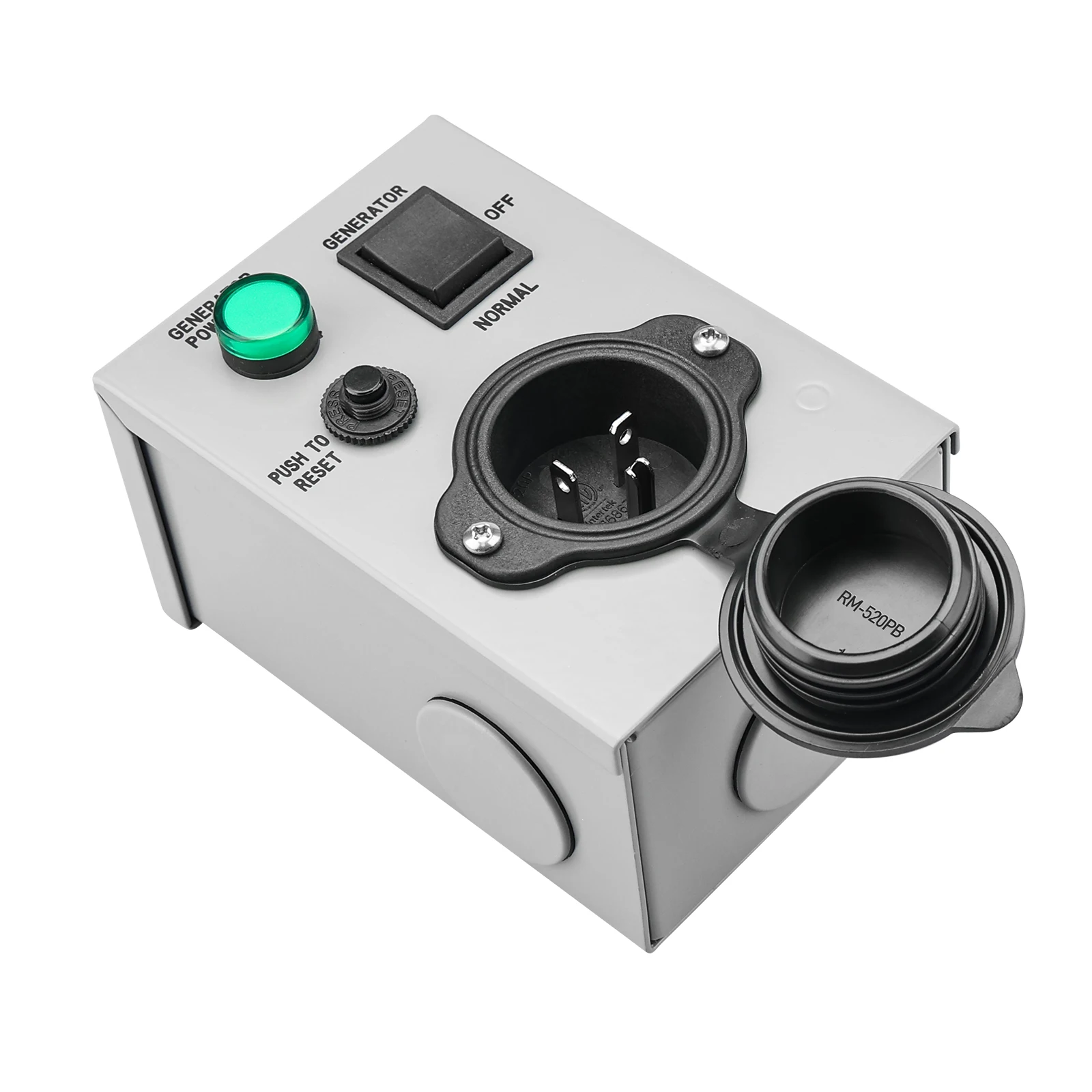 NEMA 5-20P Generator Transfer Switch,20A 125V Manual Transfer Switch with Circuit Breaker,RV Power Inlet Box,ETL Listed