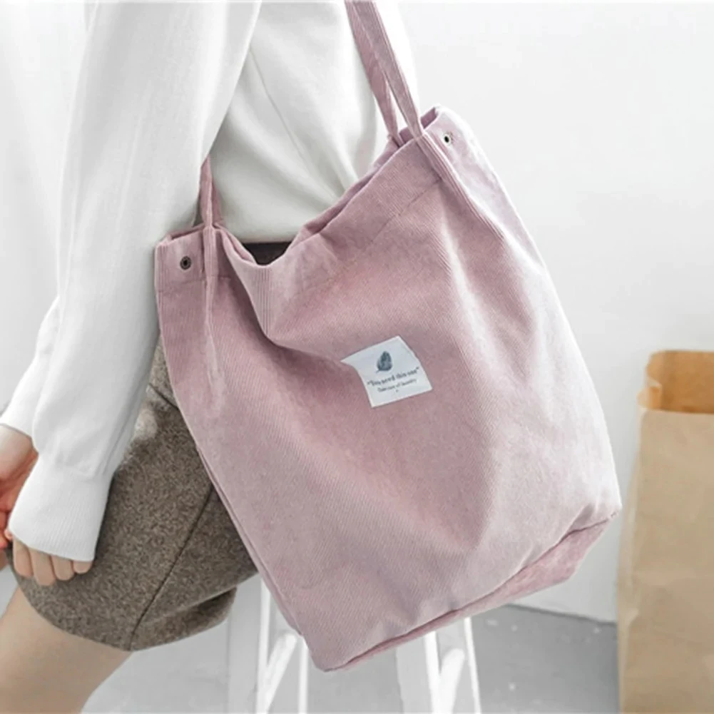 Wholesale Fashion Corduroy Tote Shopping Bag With Logo