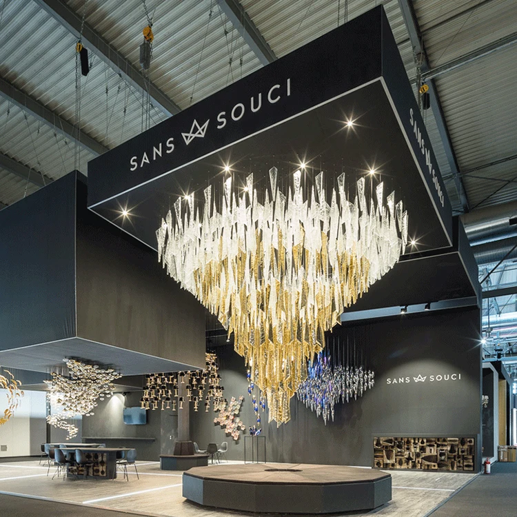 Modern murano style customizable luxury crystal glass chandeliers pendent lights