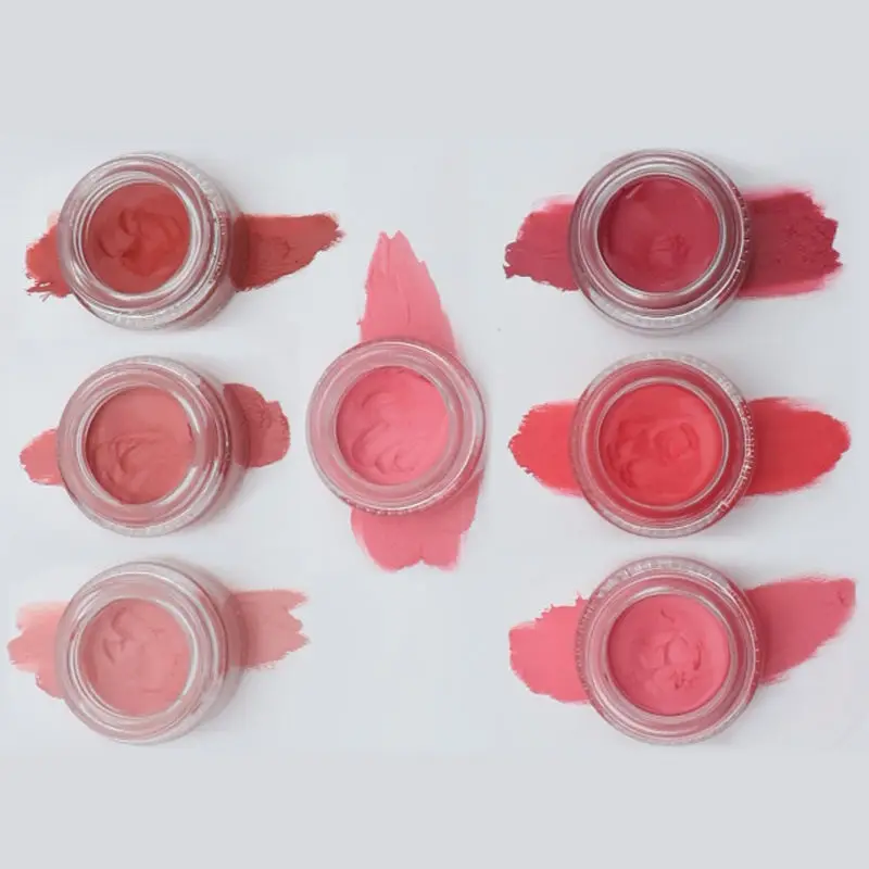 7 цветов, черная круглая стеклянная банка для крема, для макияжа, румяна, веганские розовые румяна, частная марка, maquillaje, румяна, крем