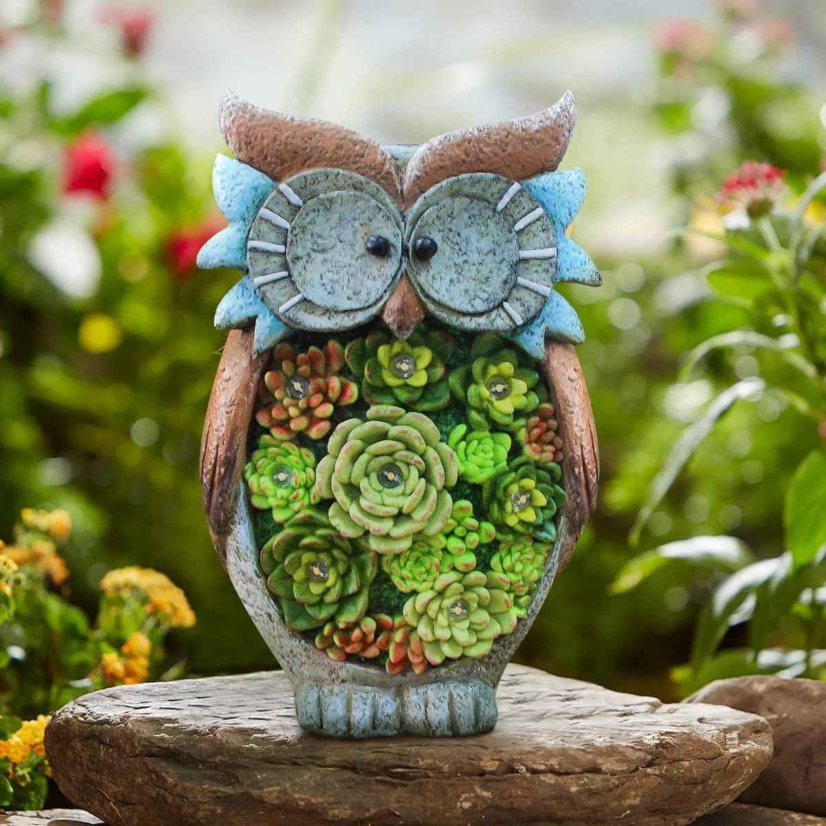 Garden ornament solar  garden statue owl solar powered lights animal figure for yard lawn home decoration gift