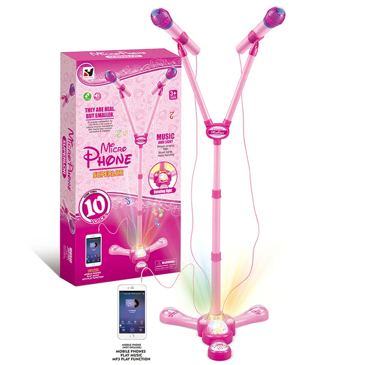 Kids Karaoke Instruments Musical Toys with Adjustable Stand and Microphone Birthday Gifts for Boys Girls