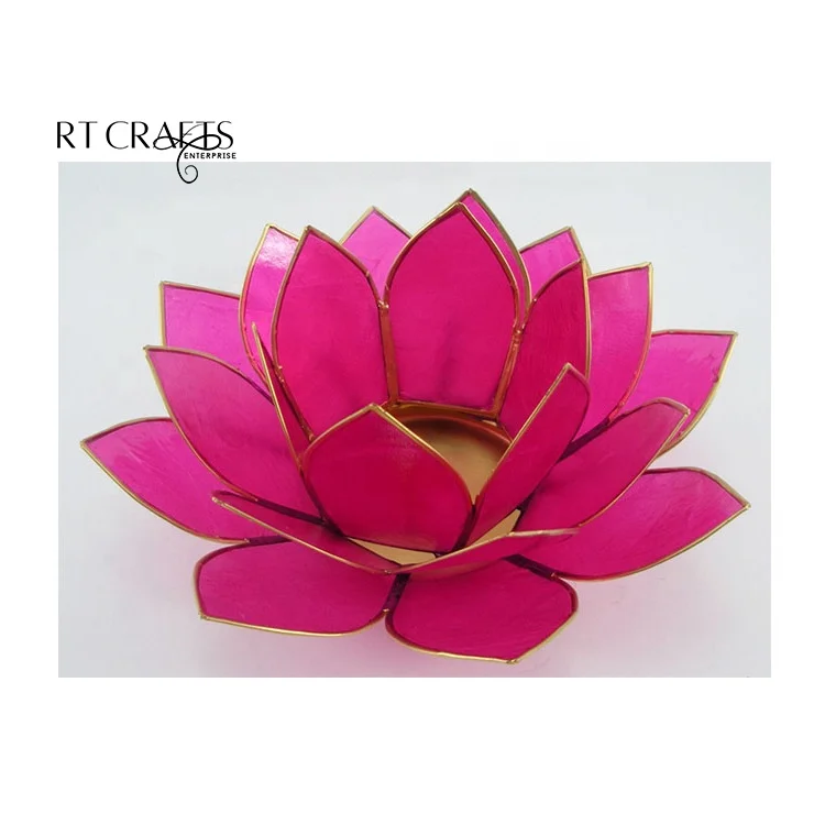 Capiz Shells Tea Light & Candle Holder Home Decoration Lotus Flower Style for Weddings Parties Meditation Table Spiritual Gift