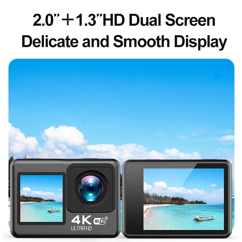 Ultra 4K HD Wi-Fi экшн-камера водонепроницаемая интерполированная Спортивная камера с дополнительным пультом управления