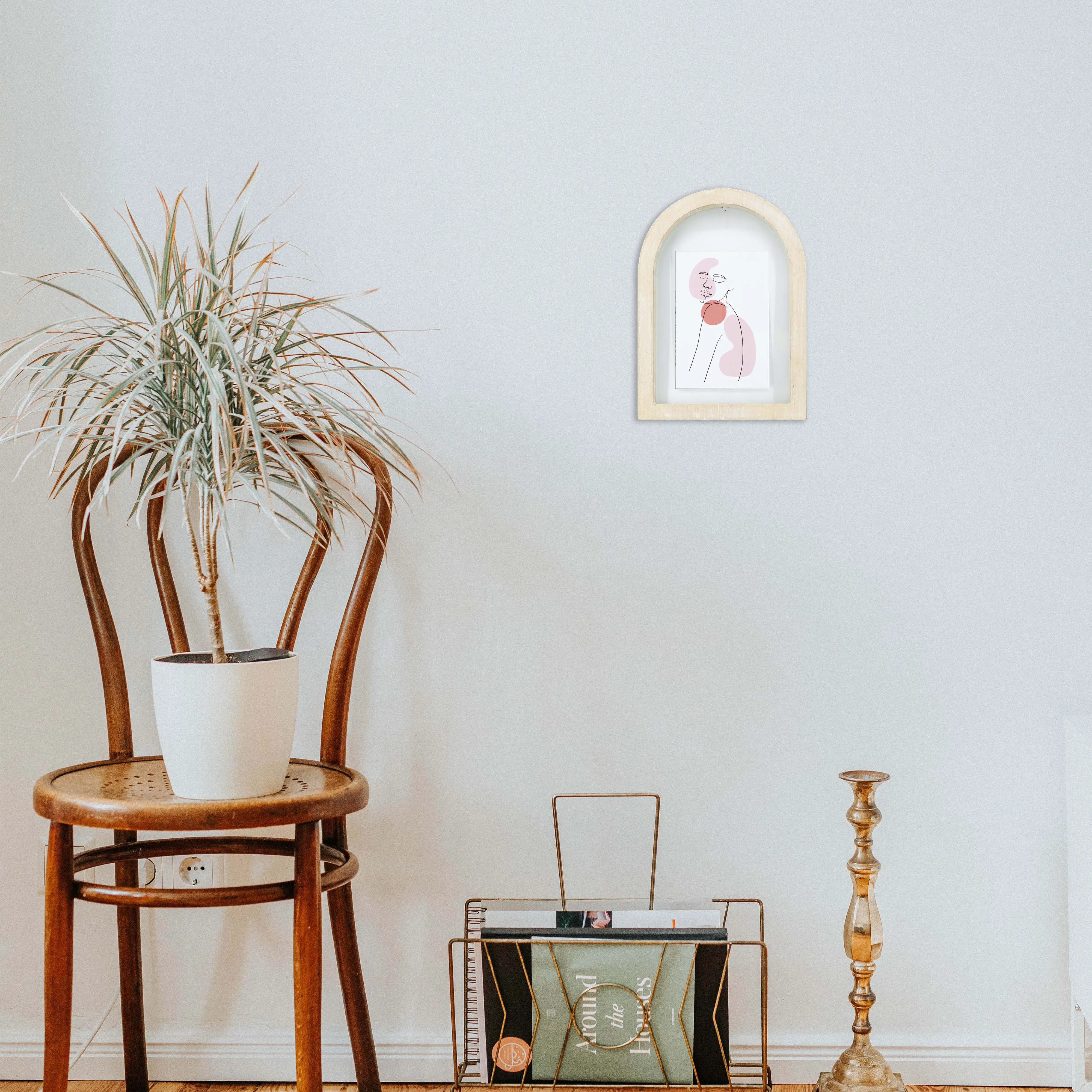 Wood Photo Picture Frame With Glass Backboard For Wall Table Decor