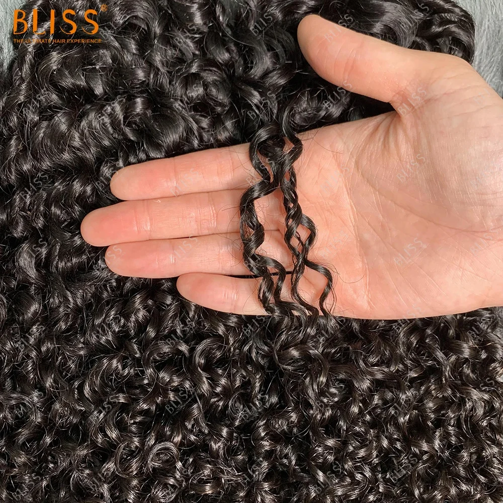Bliss Hot Sale Pixie Curl Peruvian Hair Bundle Wholesale 3 Bundles with Closure Pack Hair Brazilian Raw Virgin Hair Bundle