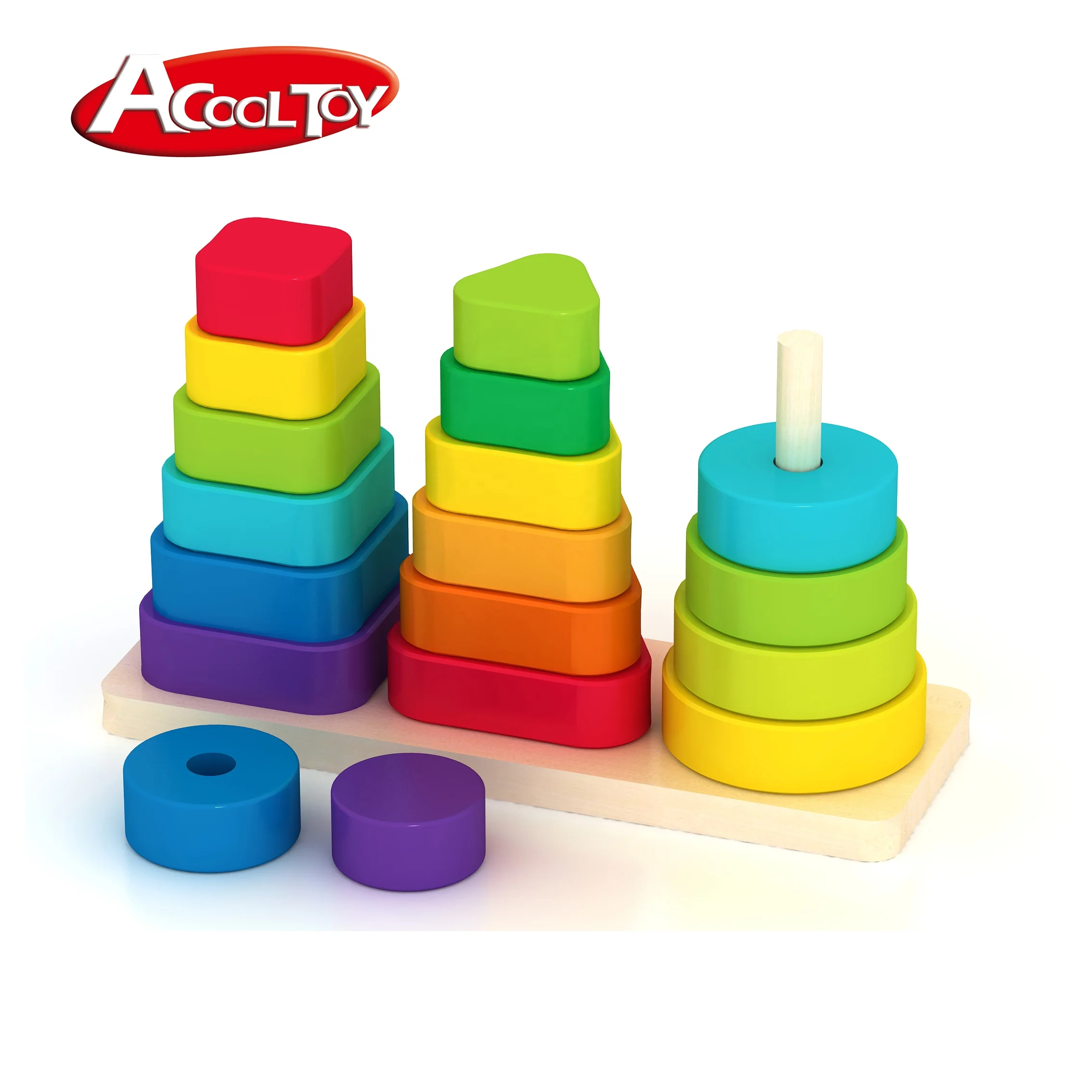 Wooden Stack Toys Set Rainbow 2022 Wooden Other Educational Toys  educational toys for kids 9 Kg 25*44*29 Cm