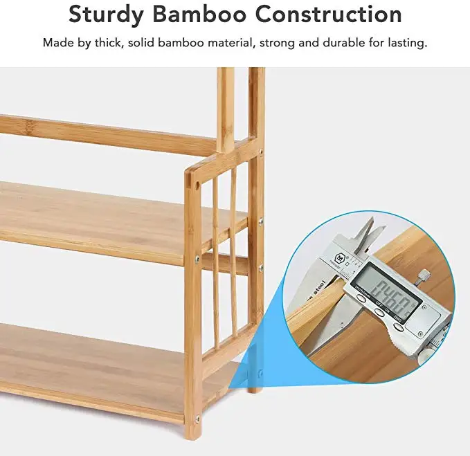 Wholesale High Quality Seasoning Storage Shelf 3 Tier Free Standing Wall Mounted Bamboo Kitchen Jar Spice Rack Organiser