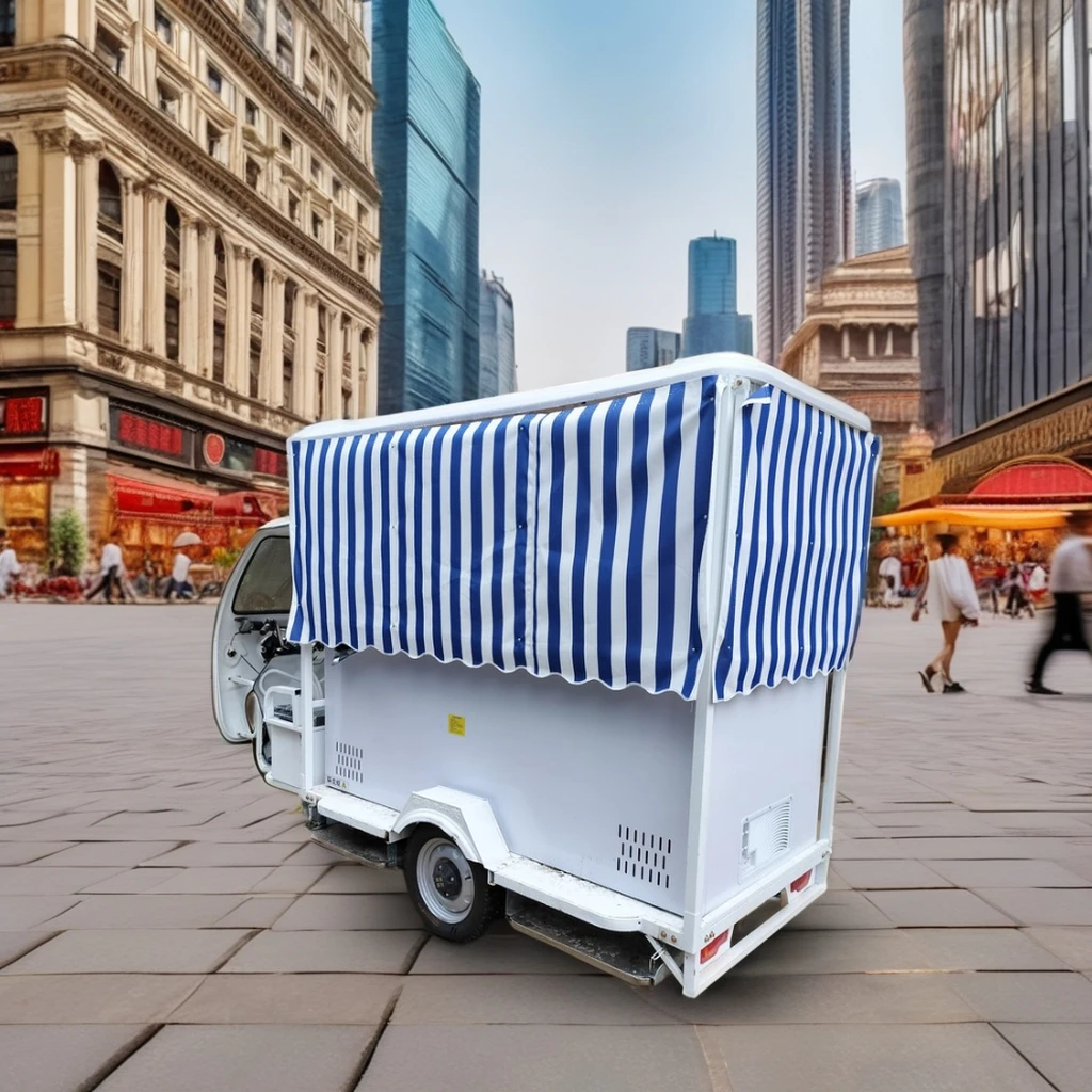 Customized mobile stall electric tricycle with covered goods electric tricycle three-wheeled transport vehicle