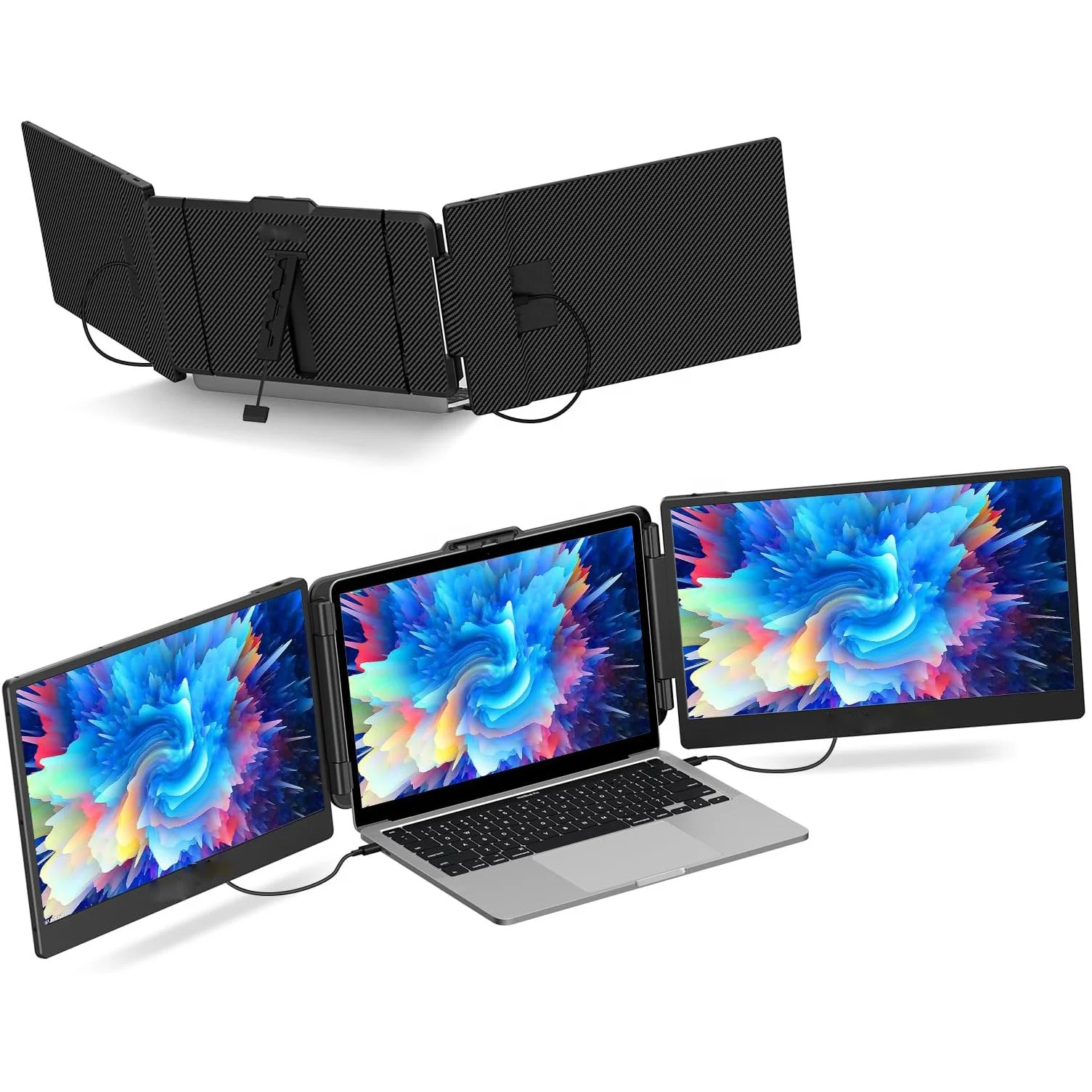 For Windows Laptop Gaming Monitors for Laptop Ultra Slim USB C HDR 1080P IPS Triple Laptop Screen Extender