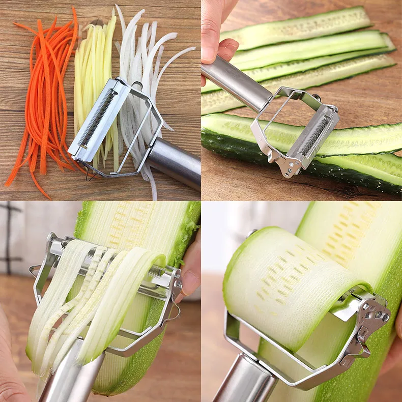 USA Warehouse Free Shipping Stainless Steel Potato Peeler With Grater Multifunctional Manual Kitchen Fruit Veg Gadgets