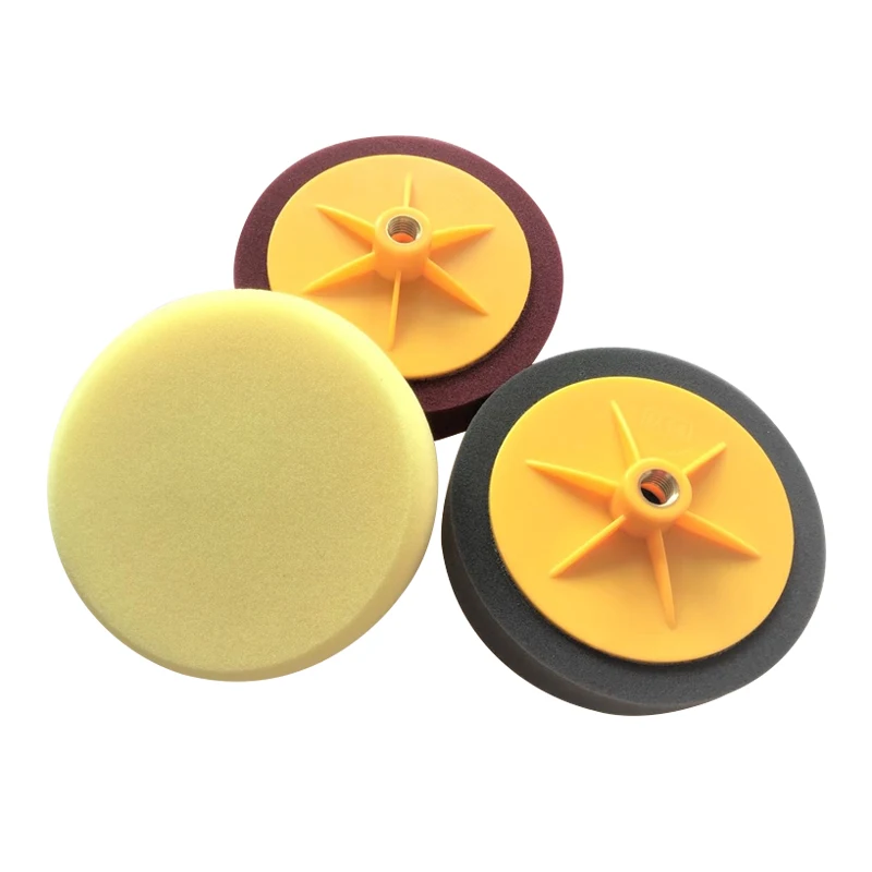 6inch maroon wheel shape car detailing polishing foam pad buffing pad with backing plate