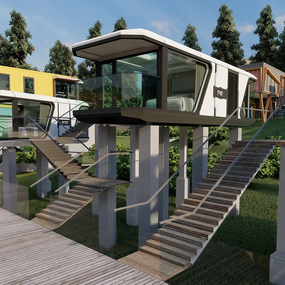 2024 Custom prefabricated module house glamping container house de luxe tiny homes ready to ship