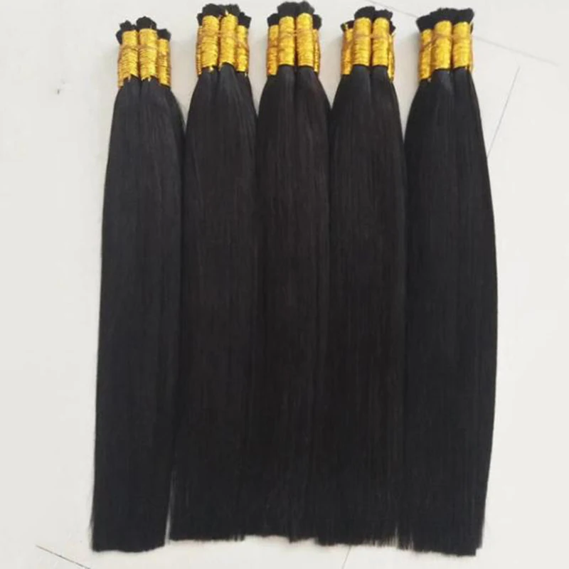 32 34 36 38 40 Inch Raw Indian Straight Hair Weave , Peruvian 100% Human Hair Extensions , Human Braiding Hair Bulk No Weft