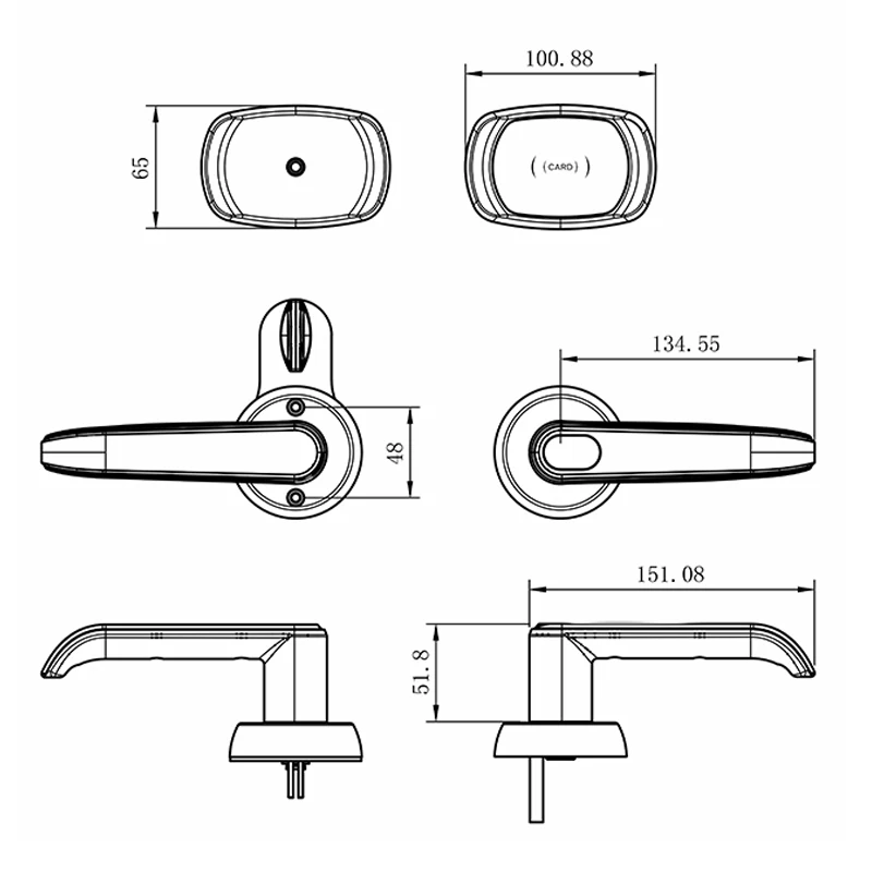 Hot Selling 5 Star Lcd Stainless Chip Temic Inductive Sdk Api Electronic Digital Smart Rfid Key Card Lock Hotel Handle Set Door