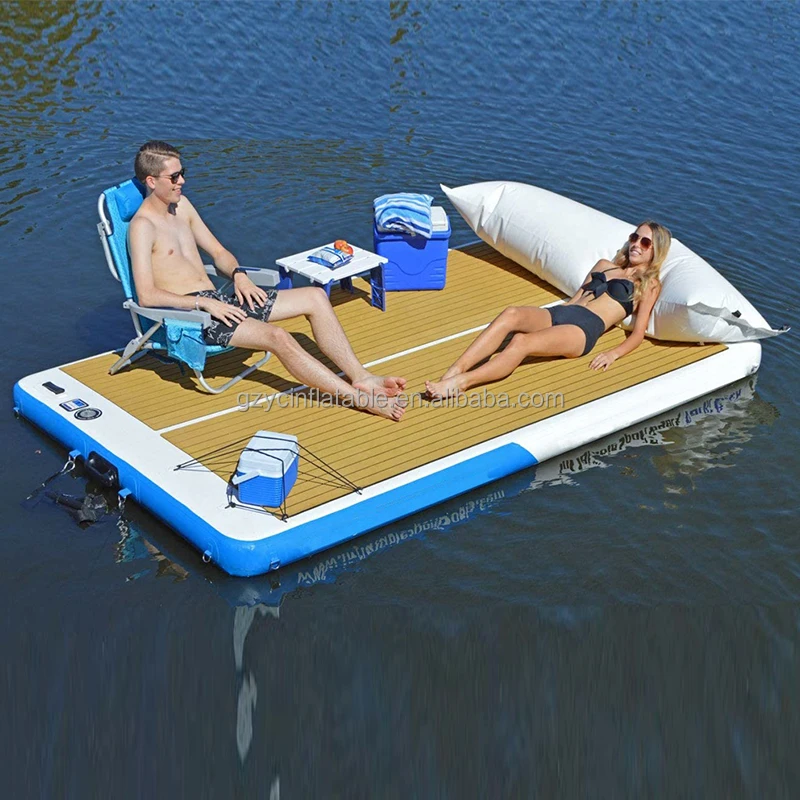 
PVC inflatable water floating platform island yacht inflatable sea floating dock inflatable floating mat 