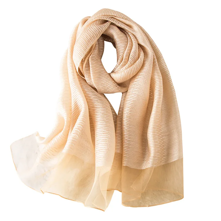 Wholesale New Pure Double Layer Sunshade Fashion Silk Scarf Shawl For Women